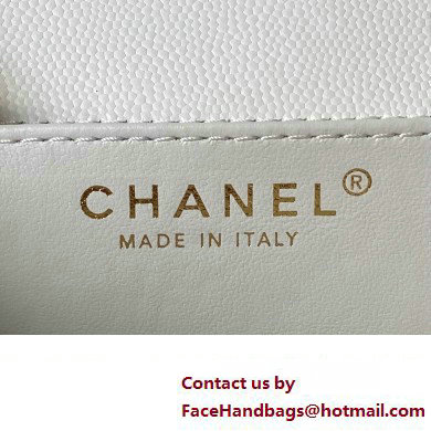 Chanel Grained Calfskin  &  Gold-Tone Metal Chain Flap Bag AS4489 White 2023